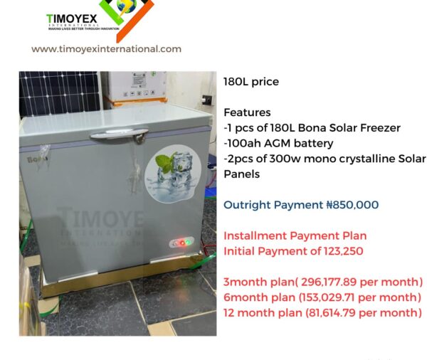 180L Bona Solar Freezer