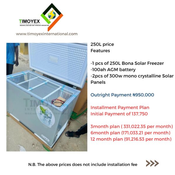 250L Bona Solar Freezer